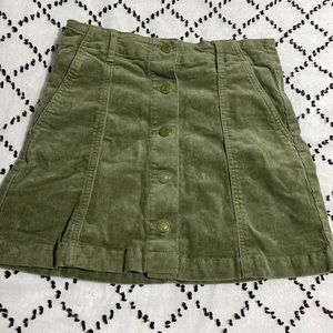 Green Corduroy mini skirt